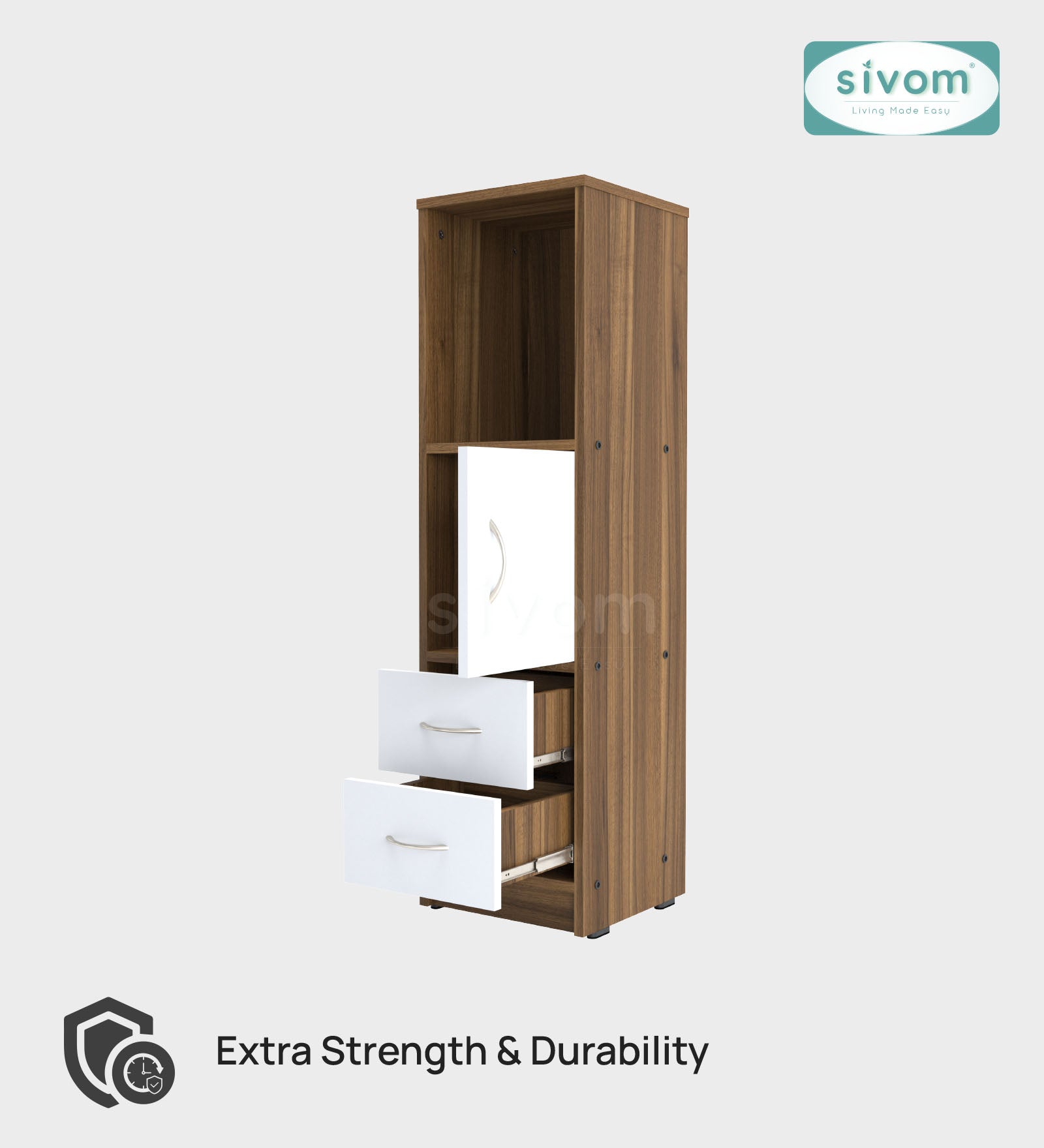 Sivom SIVOM Henry Multipurpose Storage Unit/ Engineered Wood Free Standing Cabinet for Modern Homes | Elegant Design & Premium Finish
