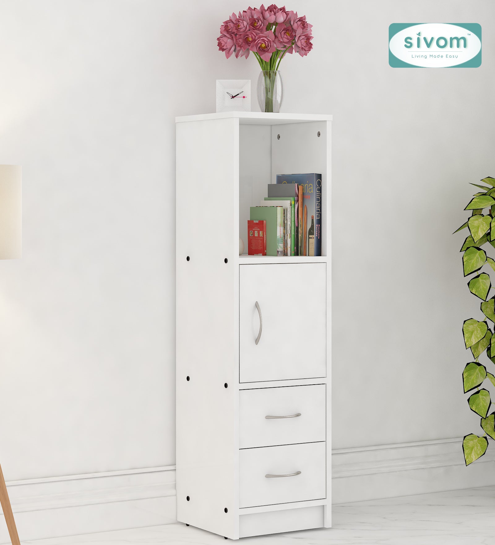 Sivom SIVOM Henry Multipurpose Storage Unit/ Engineered Wood Free Standing Cabinet for Modern Homes | Elegant Design & Premium Finish