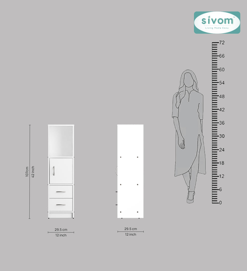 Sivom SIVOM Henry Multipurpose Storage Unit/ Engineered Wood Free Standing Cabinet for Modern Homes | Elegant Design & Premium Finish