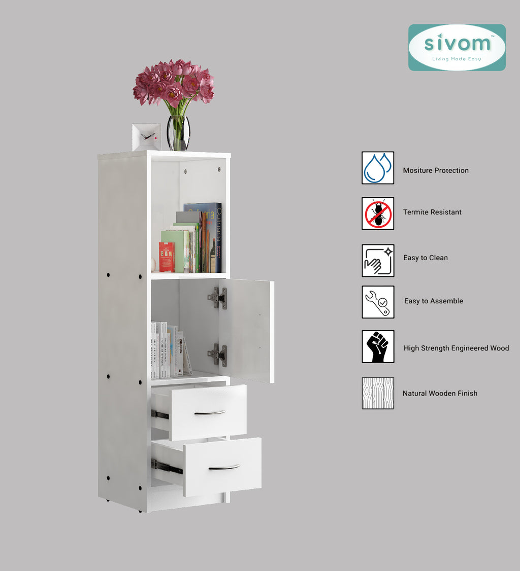 Sivom SIVOM Henry Multipurpose Storage Unit/ Engineered Wood Free Standing Cabinet for Modern Homes | Elegant Design & Premium Finish