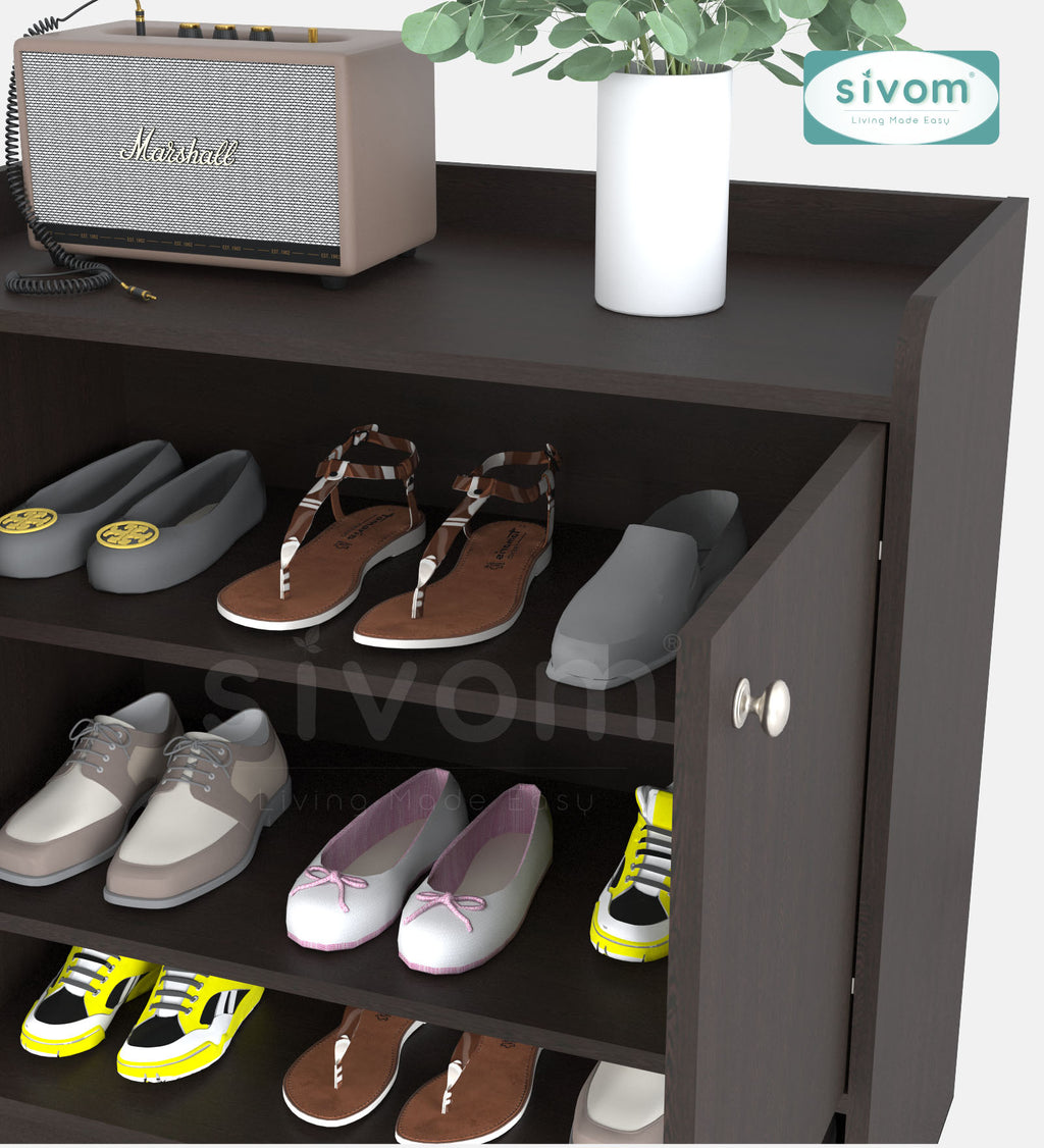 SIVOM Heritage Engineered Wood Shoe Rack (, 4 Shelves, Knock Down) for Modern Homes | Elegant Design & Premium Finish