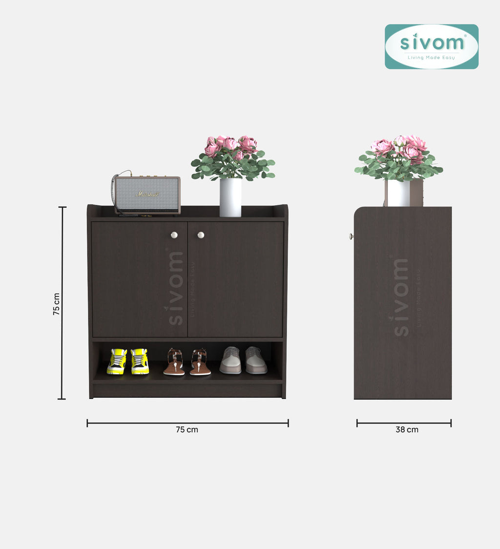 SIVOM Heritage Engineered Wood Shoe Rack (, 4 Shelves, Knock Down) for Modern Homes | Elegant Design & Premium Finish