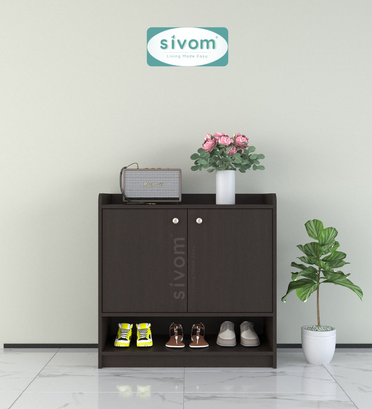 SIVOM Heritage Engineered Wood Shoe Rack (, 4 Shelves, Knock Down) for Modern Homes | Elegant Design & Premium Finish
