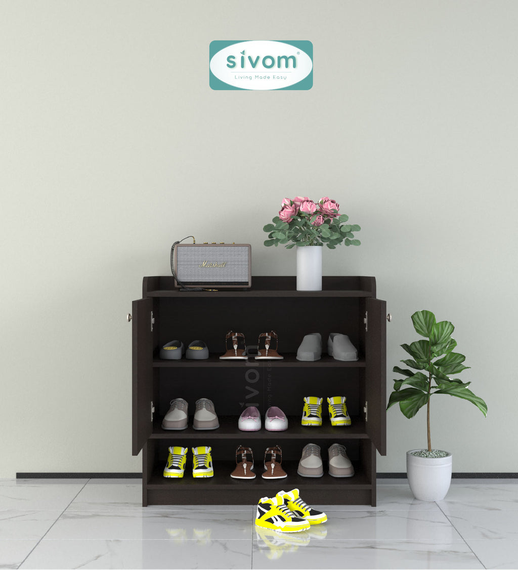 SIVOM Heritage Engineered Wood Shoe Rack (, 4 Shelves, Knock Down) for Modern Homes | Elegant Design & Premium Finish