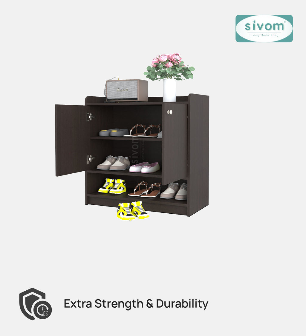 SIVOM Heritage Engineered Wood Shoe Rack (, 4 Shelves, Knock Down) for Modern Homes | Elegant Design & Premium Finish