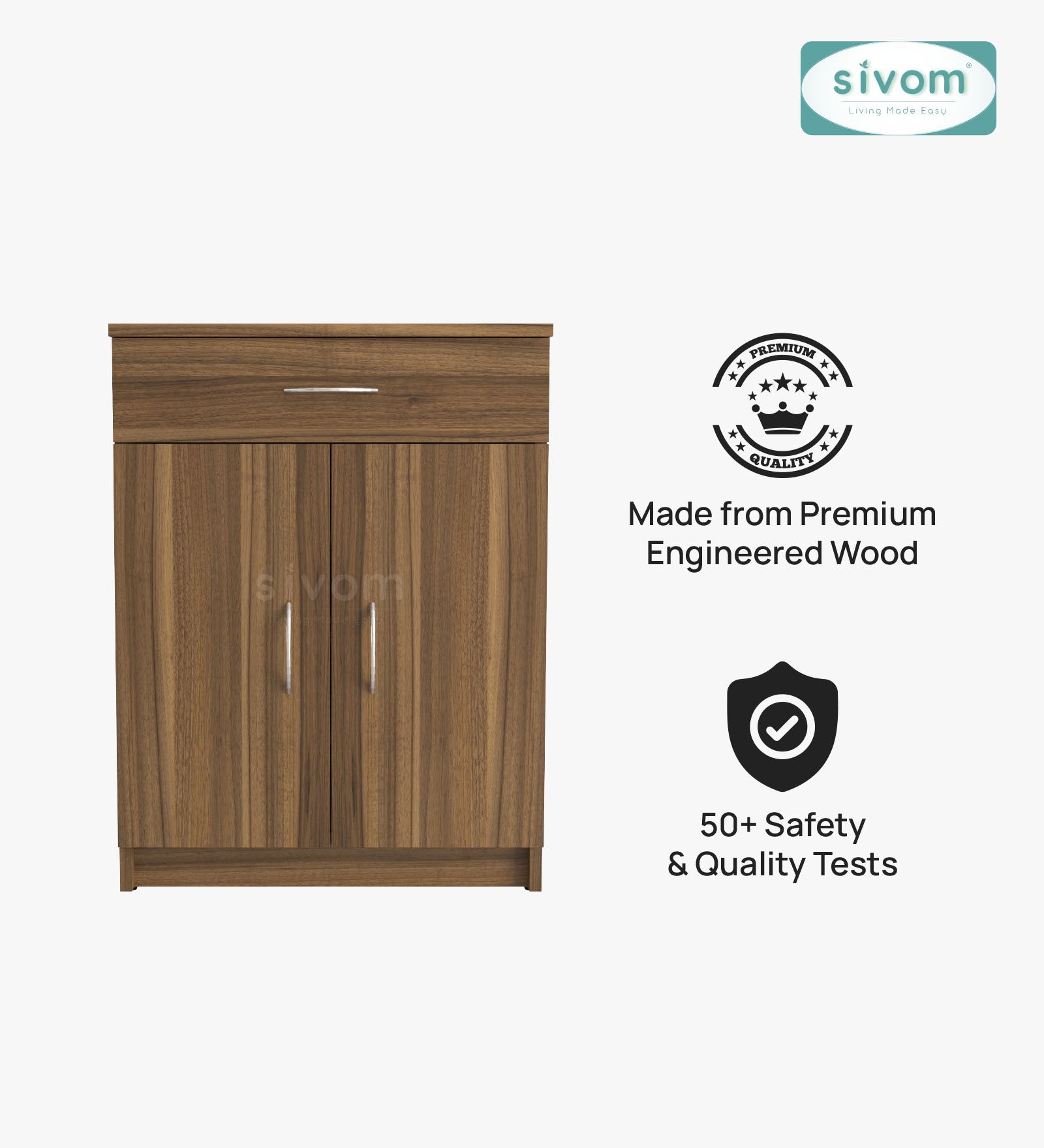 Sivom SIVOM Hexon Engineered Wood Shoe Rack (, 4 Shelves, Knock Down) for Modern Homes | Elegant Design & Premium Finish