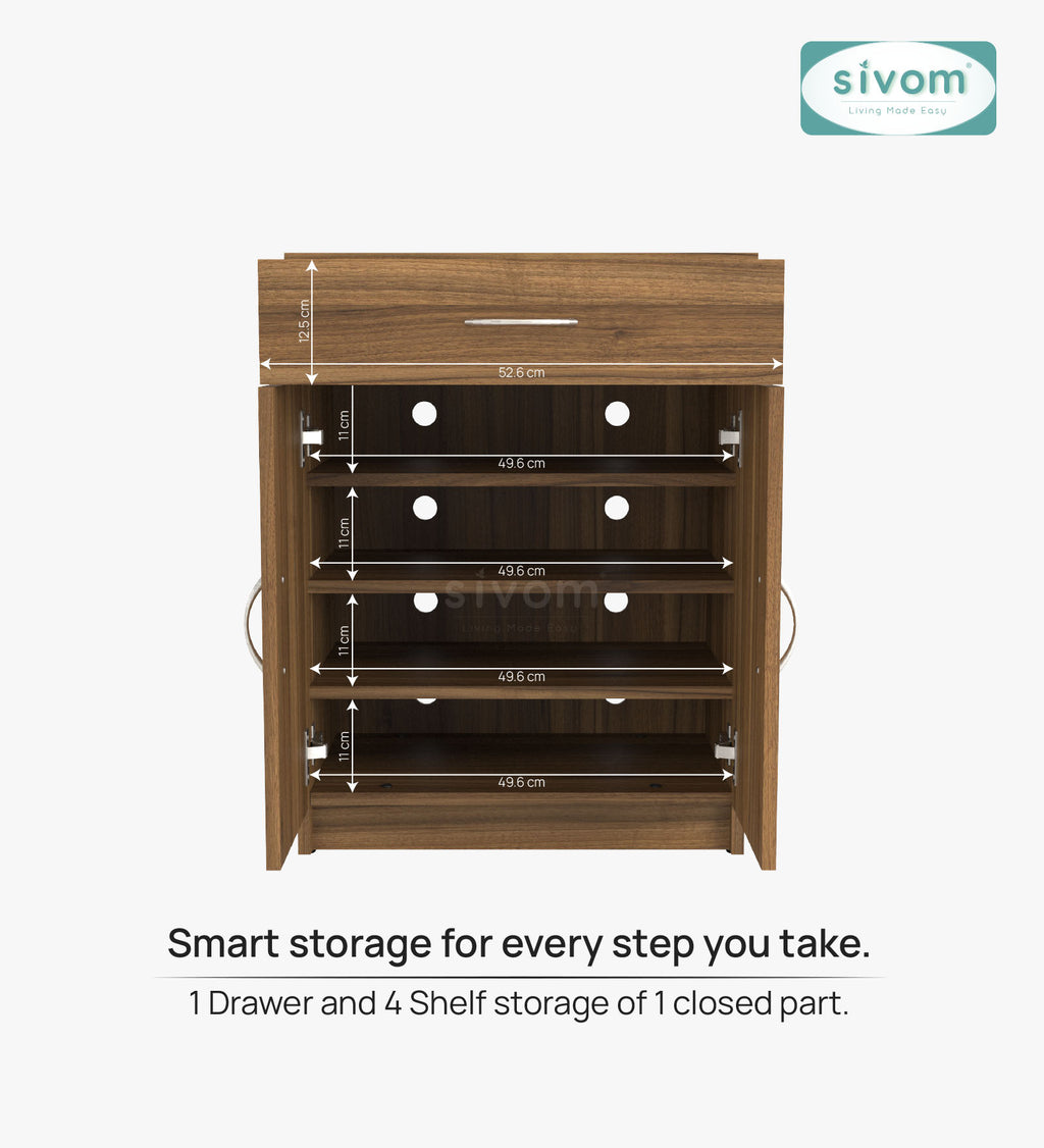 Sivom SIVOM Hexon Engineered Wood Shoe Rack (, 4 Shelves, Knock Down) for Modern Homes | Elegant Design & Premium Finish