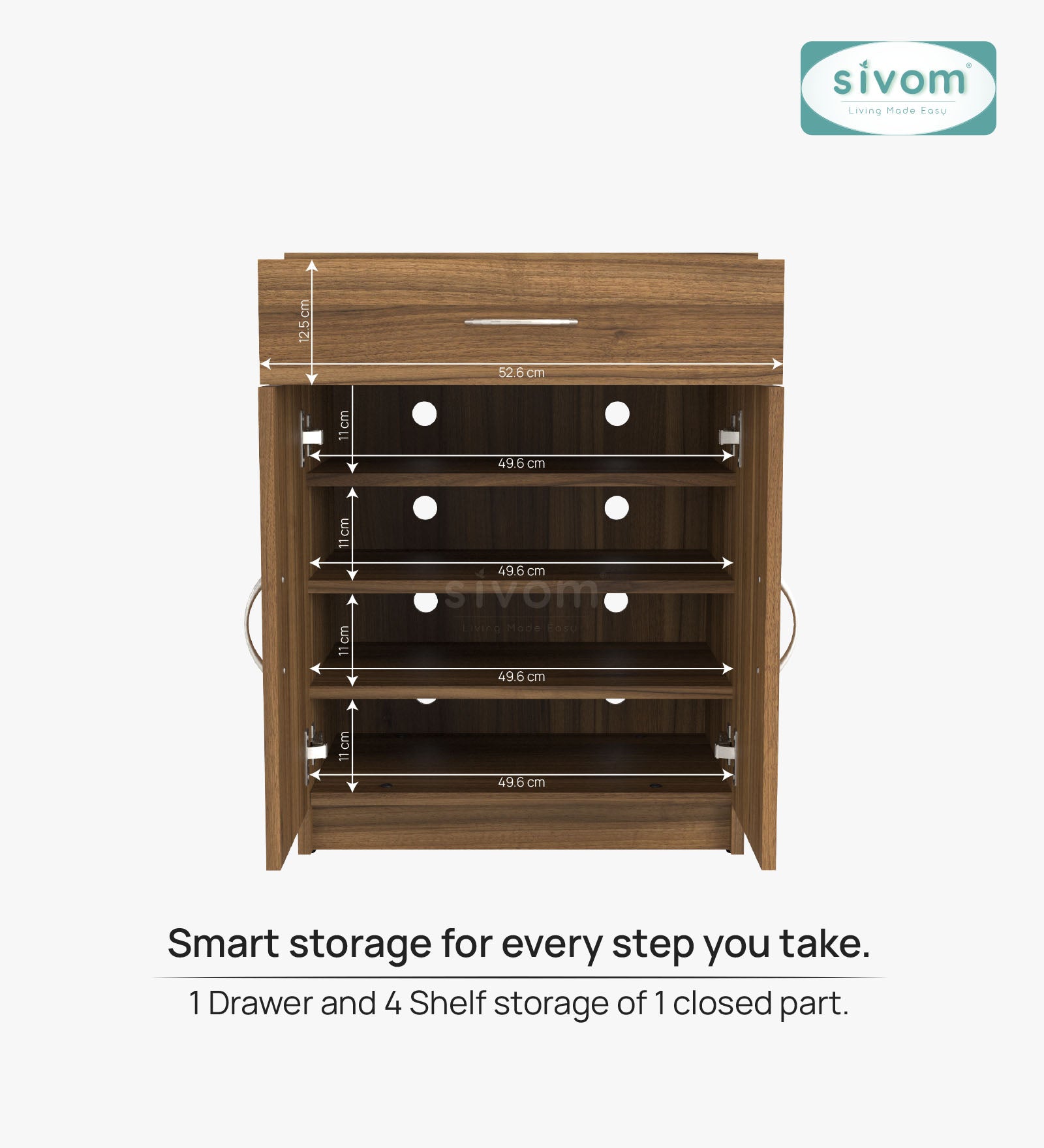 Sivom SIVOM Hexon Engineered Wood Shoe Rack (, 4 Shelves, Knock Down) for Modern Homes | Elegant Design & Premium Finish