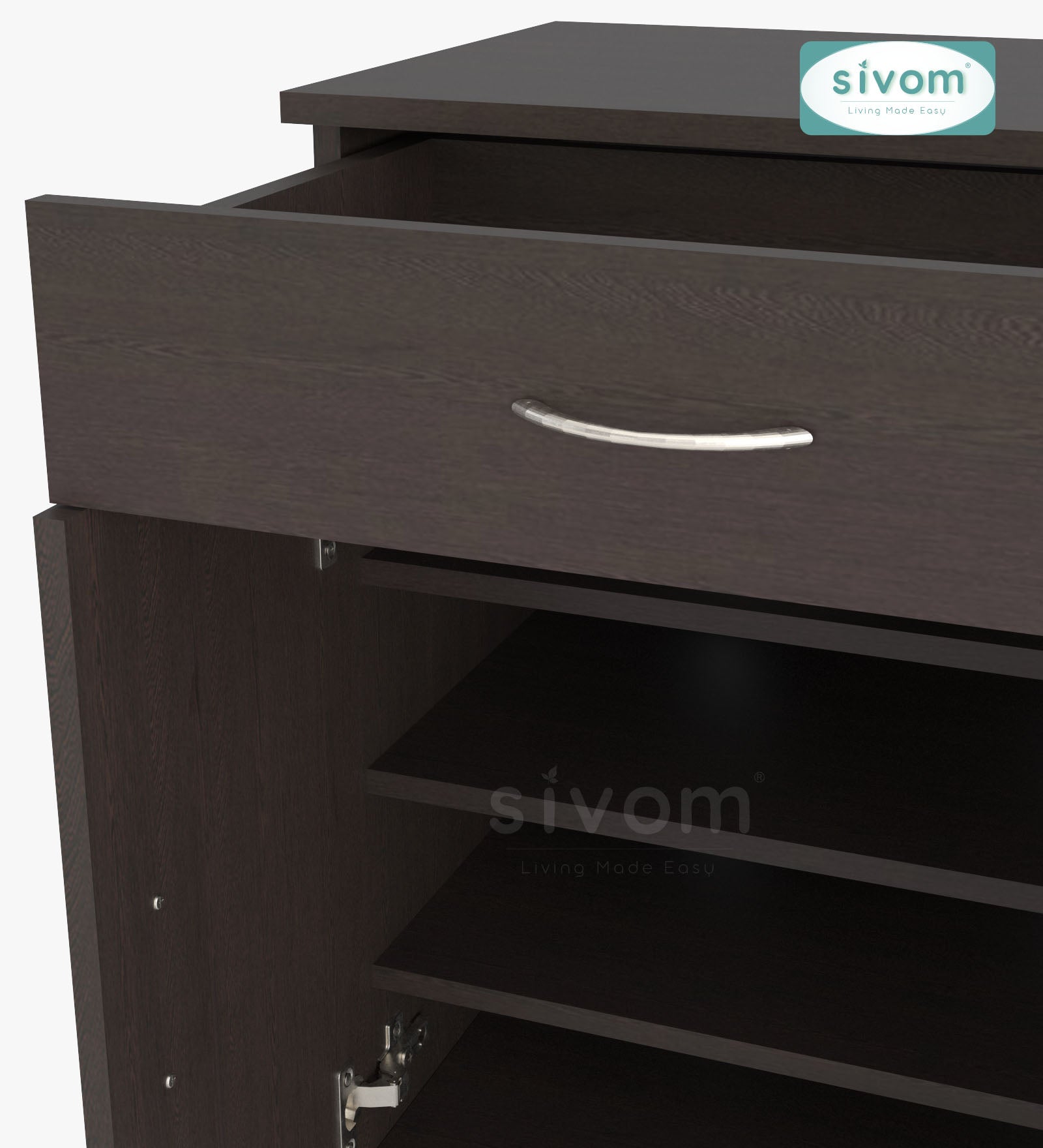 Sivom SIVOM Hexon Engineered Wood Shoe Rack (, 4 Shelves, Knock Down) for Modern Homes | Elegant Design & Premium Finish