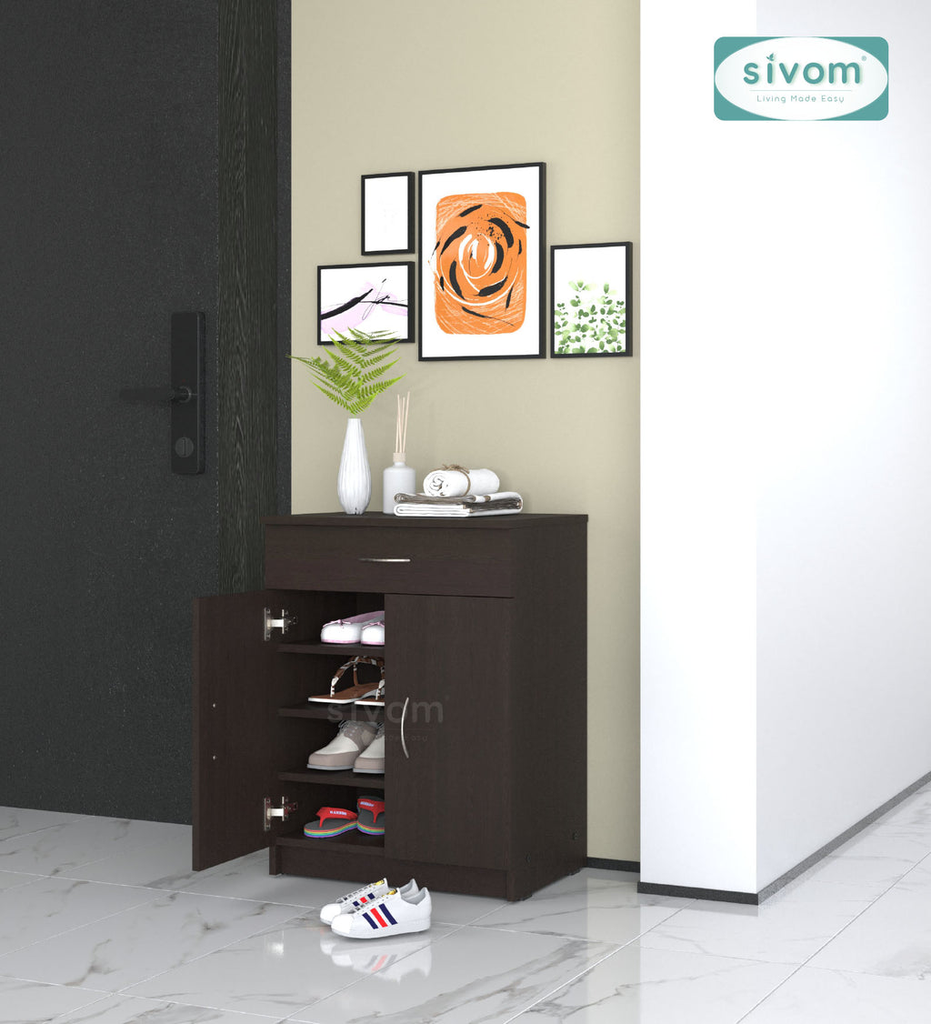 Sivom SIVOM Hexon Engineered Wood Shoe Rack (, 4 Shelves, Knock Down) for Modern Homes | Elegant Design & Premium Finish