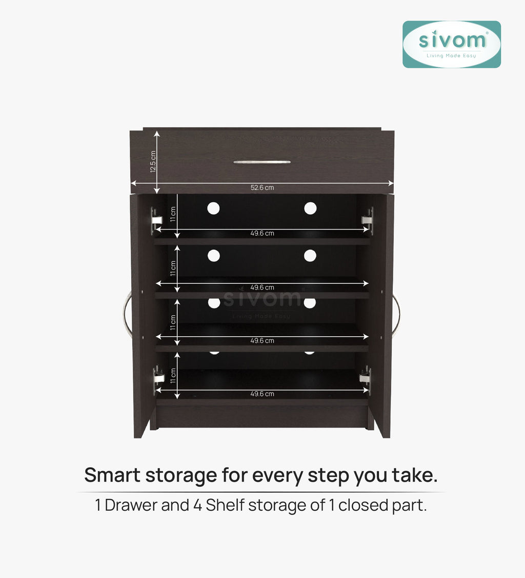 Sivom SIVOM Hexon Engineered Wood Shoe Rack (, 4 Shelves, Knock Down) for Modern Homes | Elegant Design & Premium Finish
