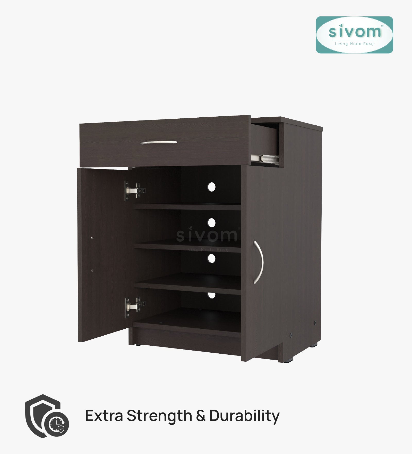 Sivom SIVOM Hexon Engineered Wood Shoe Rack (, 4 Shelves, Knock Down) for Modern Homes | Elegant Design & Premium Finish