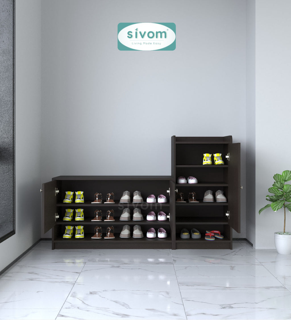 SIVOM Highland Engineered Wood Shoe Rack (, 4 Shelves, Knock Down) for Modern Homes | Elegant Design & Premium Finish