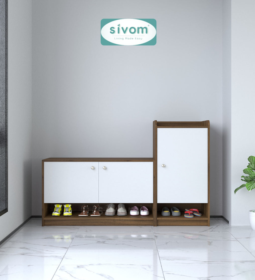 SIVOM Highland Engineered Wood Shoe Rack (, 4 Shelves, Knock Down) for Modern Homes | Elegant Design & Premium Finish