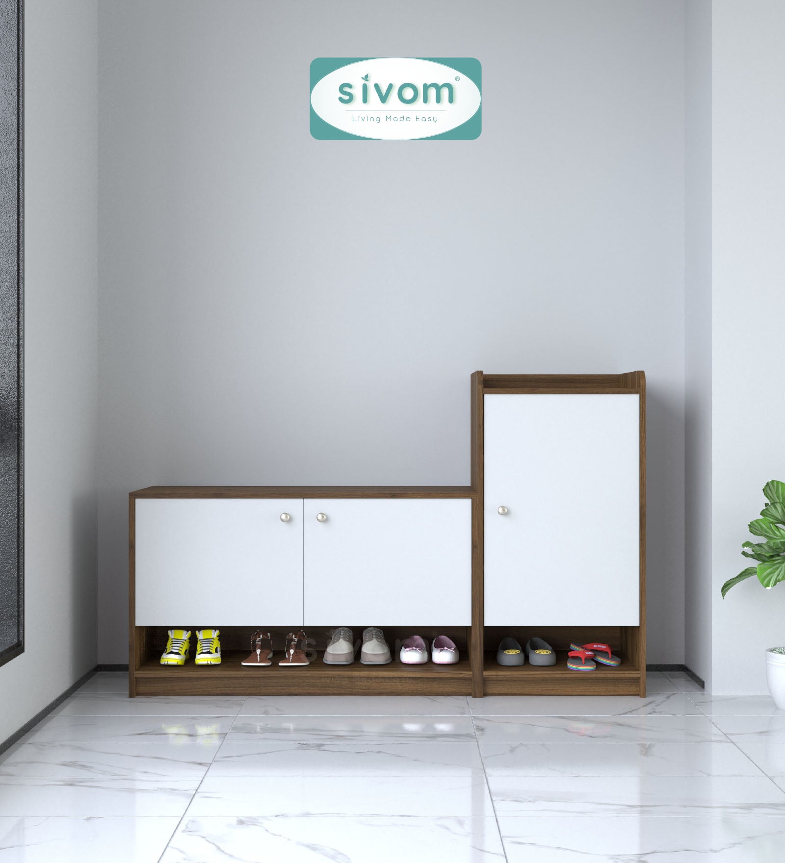 SIVOM Highland Engineered Wood Shoe Rack (, 4 Shelves, Knock Down) for Modern Homes | Elegant Design & Premium Finish