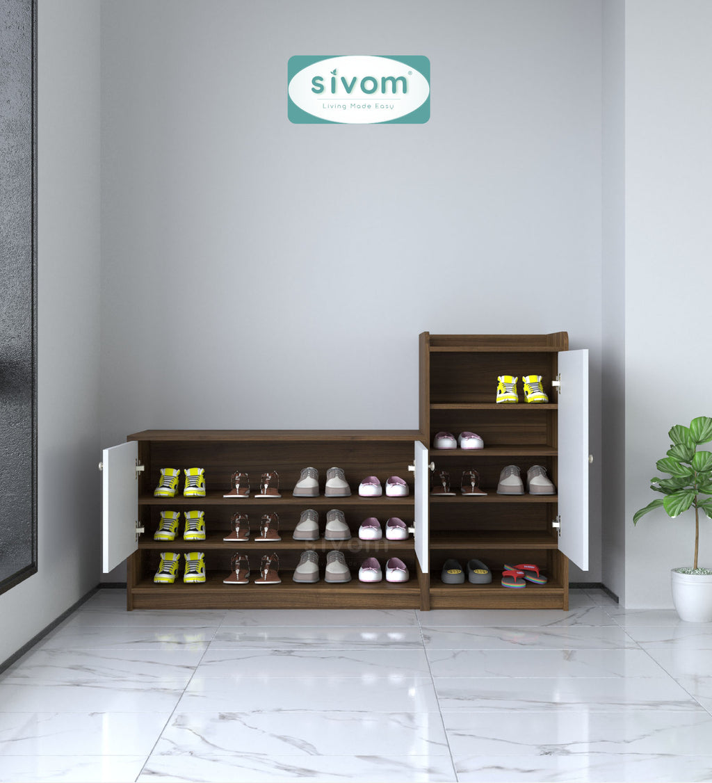SIVOM Highland Engineered Wood Shoe Rack (, 4 Shelves, Knock Down) for Modern Homes | Elegant Design & Premium Finish