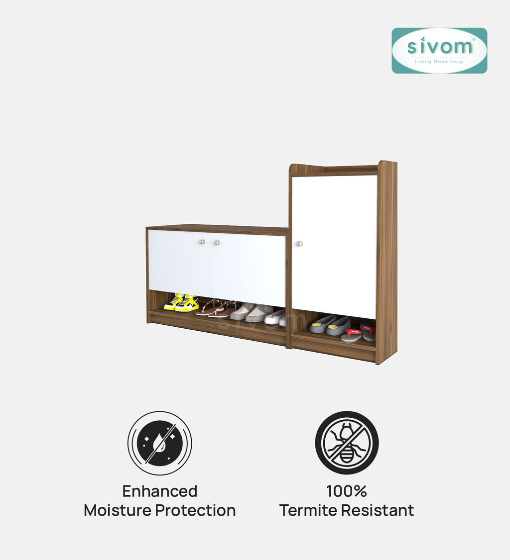SIVOM Highland Engineered Wood Shoe Rack (, 4 Shelves, Knock Down) for Modern Homes | Elegant Design & Premium Finish