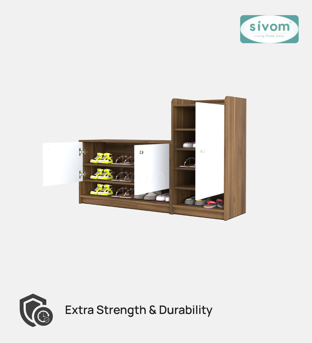 SIVOM Highland Engineered Wood Shoe Rack (, 4 Shelves, Knock Down) for Modern Homes | Elegant Design & Premium Finish