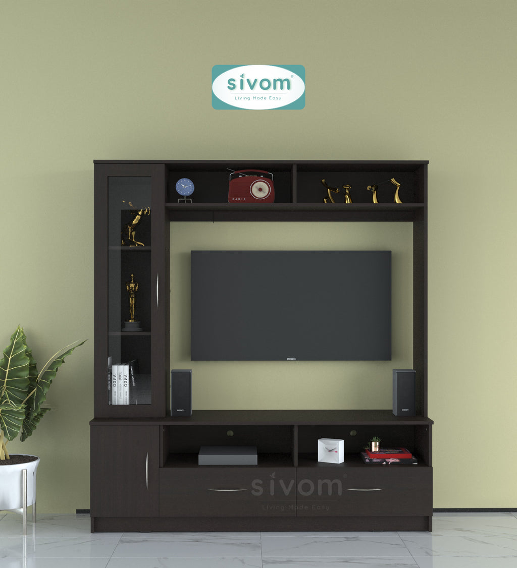 Sivom SIVOM Holland Multipurpose TV Unit fits upto 43 inch with Storage Engineered Wood TV Entertainment Unit for Modern Homes | Elegant Design & Premium Finish