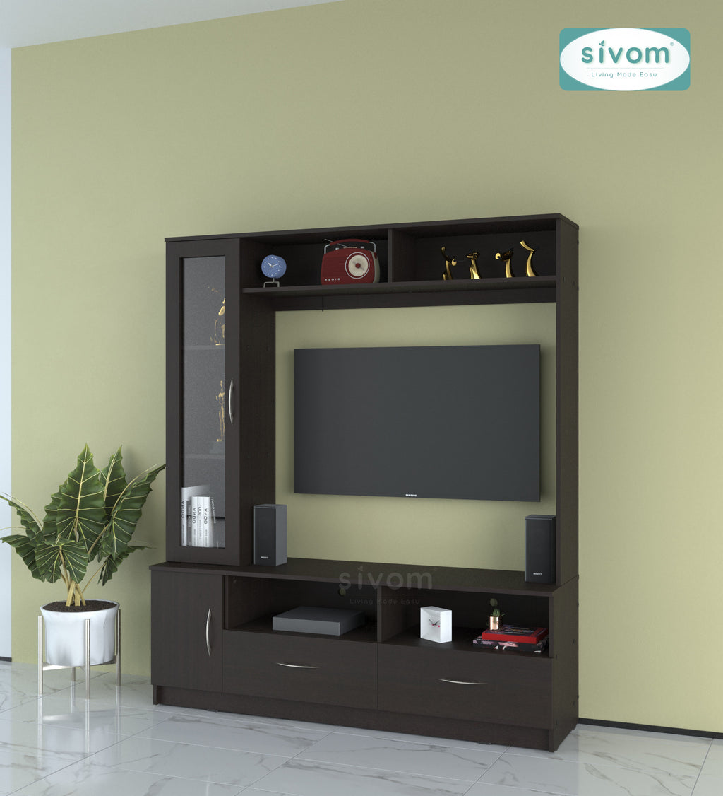 Sivom SIVOM Holland Multipurpose TV Unit fits upto 43 inch with Storage Engineered Wood TV Entertainment Unit for Modern Homes | Elegant Design & Premium Finish