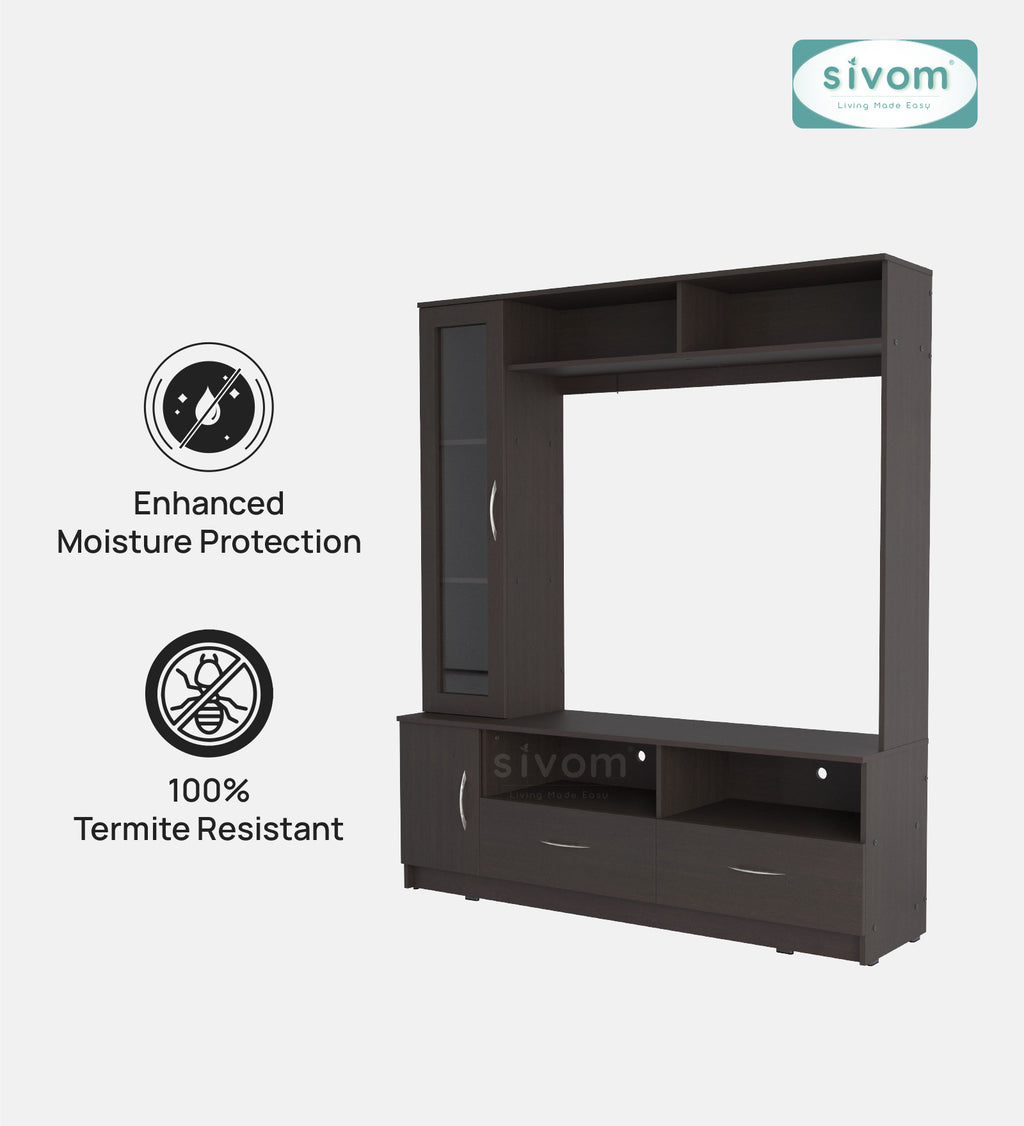 Sivom SIVOM Holland Multipurpose TV Unit fits upto 43 inch with Storage Engineered Wood TV Entertainment Unit for Modern Homes | Elegant Design & Premium Finish