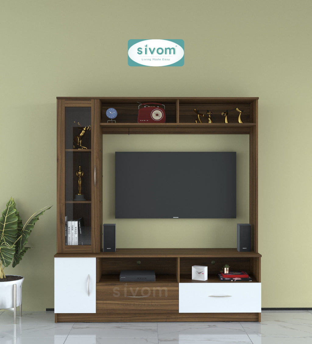 Sivom SIVOM Holland Multipurpose TV Unit fits upto 43 inch with Storage Engineered Wood TV Entertainment Unit for Modern Homes | Elegant Design & Premium Finish