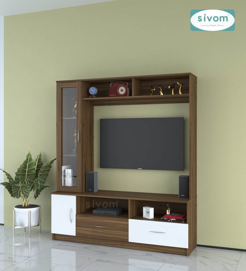 Sivom SIVOM Holland Multipurpose TV Unit fits upto 43 inch with Storage Engineered Wood TV Entertainment Unit for Modern Homes | Elegant Design & Premium Finish