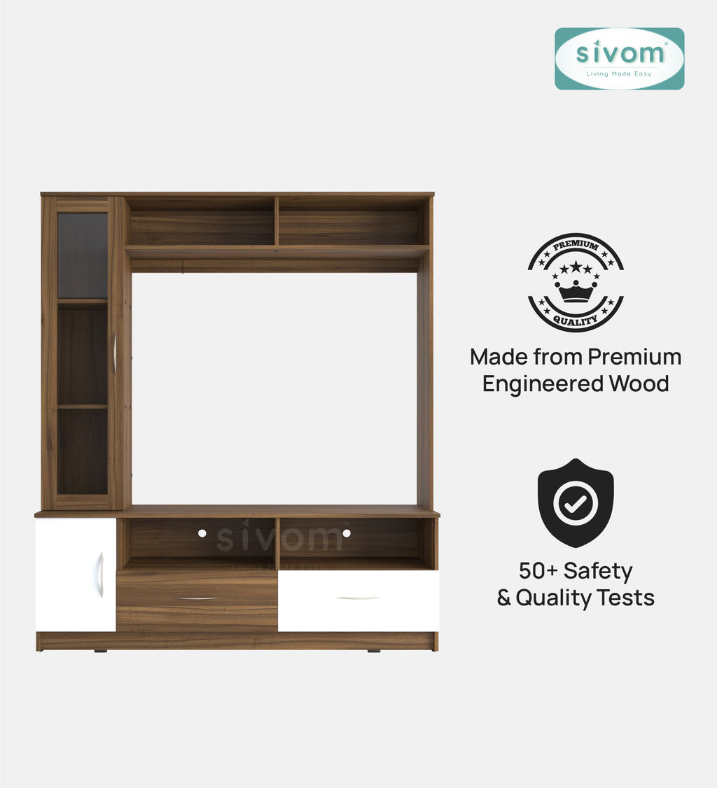 Sivom SIVOM Holland Multipurpose TV Unit fits upto 43 inch with Storage Engineered Wood TV Entertainment Unit for Modern Homes | Elegant Design & Premium Finish