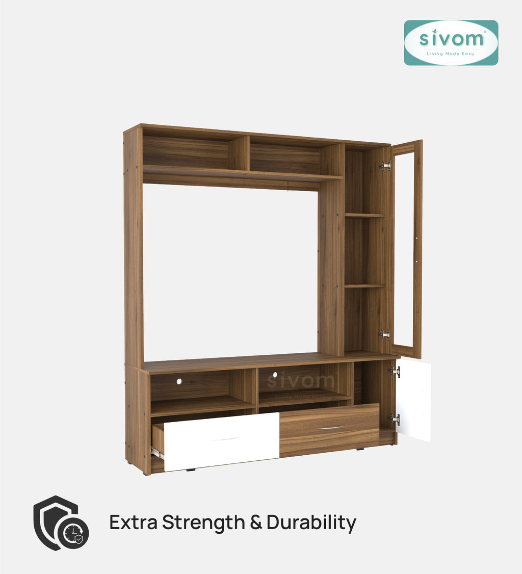 Sivom SIVOM Holland Multipurpose TV Unit fits upto 43 inch with Storage Engineered Wood TV Entertainment Unit for Modern Homes | Elegant Design & Premium Finish