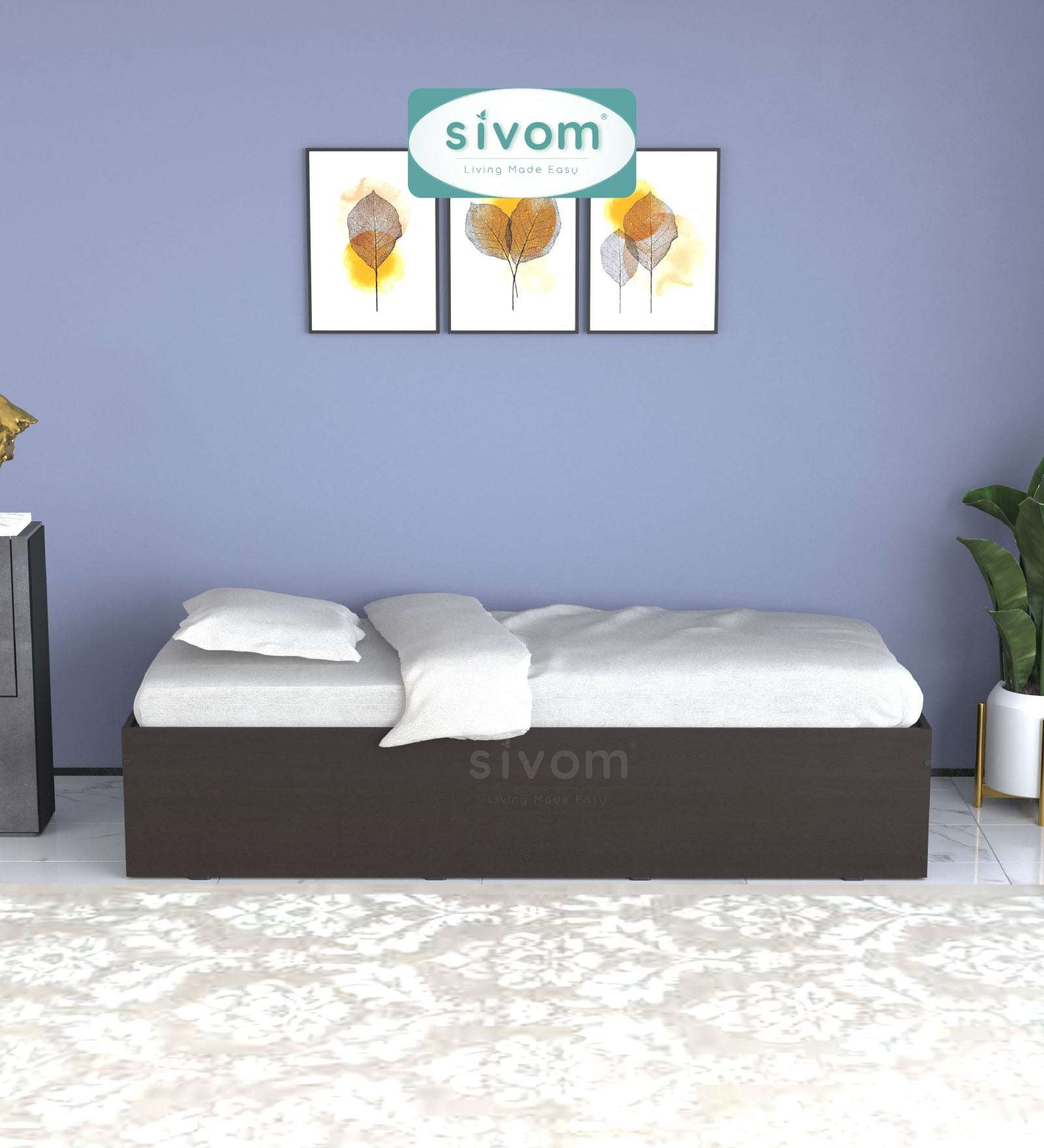 Sivom SIVOM Imperial Multipurpose Diwan/Single Bed with Storage Engineered Wood Single Box Bed for Modern Homes | Elegant Design & Premium Finish
