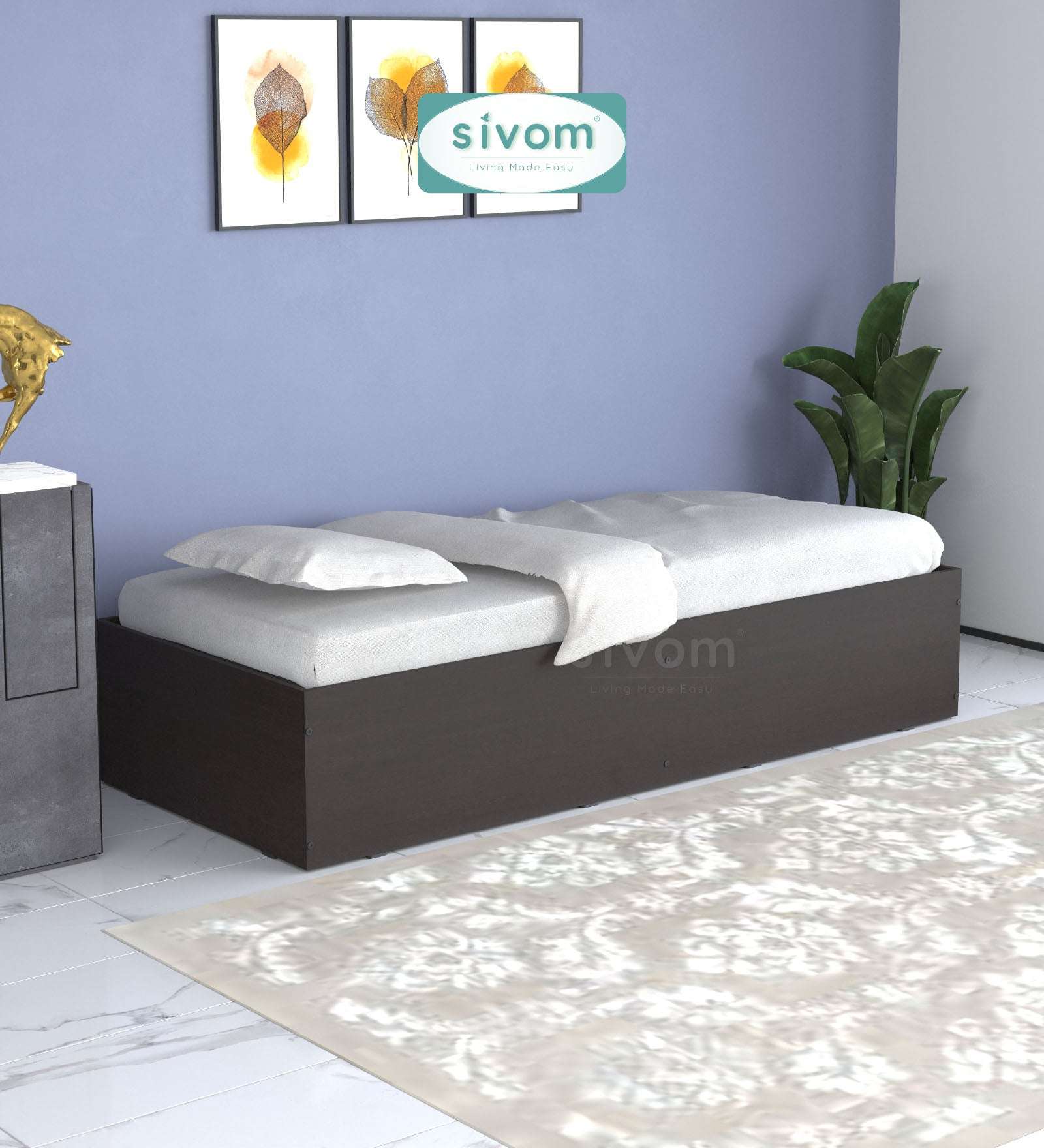 Sivom SIVOM Imperial Multipurpose Diwan/Single Bed with Storage Engineered Wood Single Box Bed for Modern Homes | Elegant Design & Premium Finish