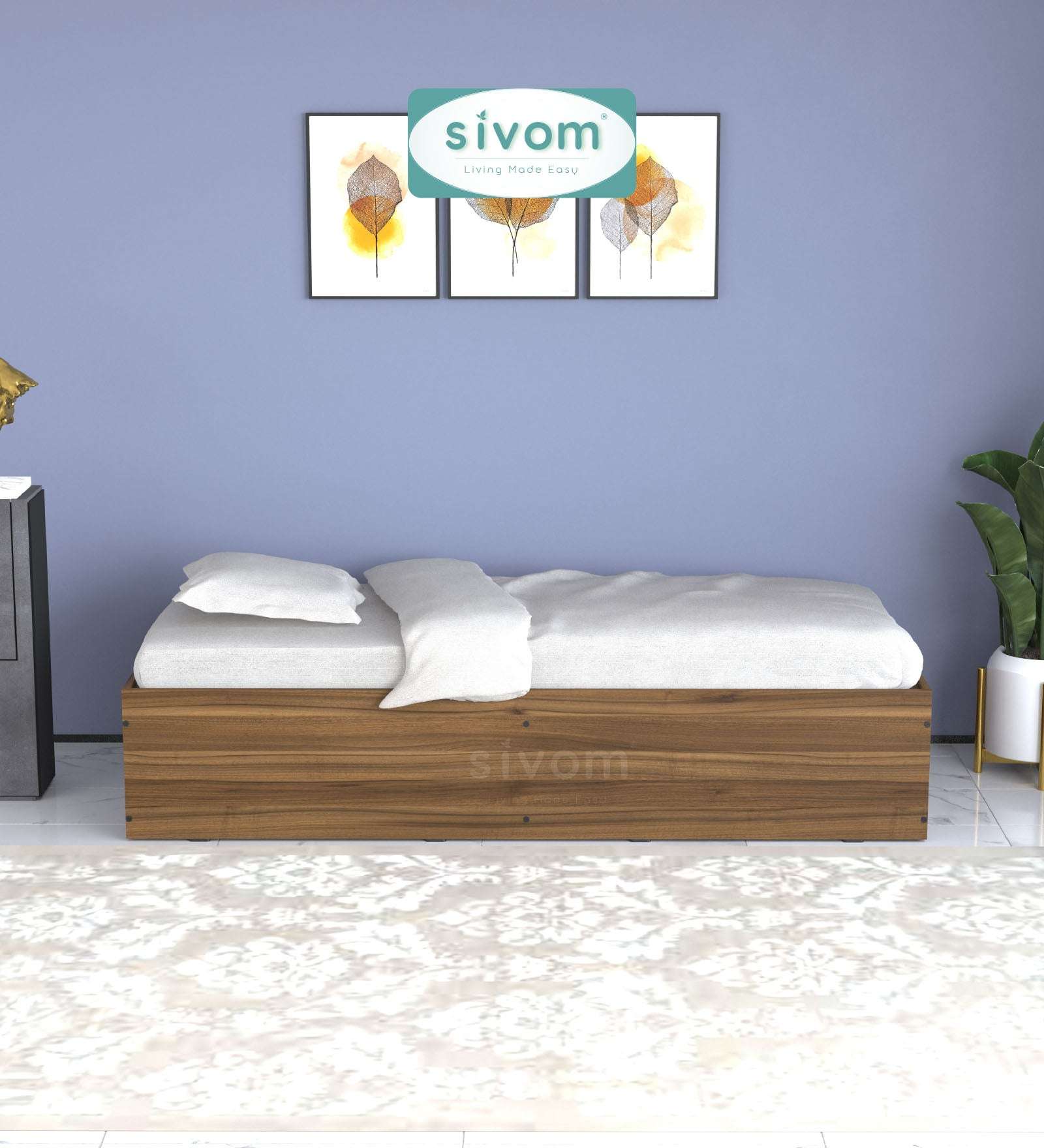 Sivom SIVOM Imperial Multipurpose Diwan/Single Bed with Storage Engineered Wood Single Box Bed for Modern Homes | Elegant Design & Premium Finish