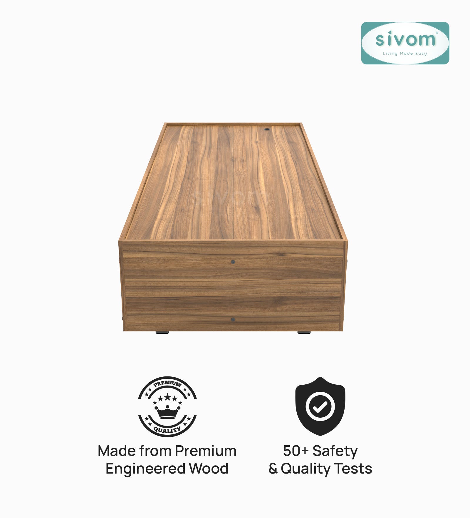 Sivom SIVOM Imperial Multipurpose Diwan/Single Bed with Storage Engineered Wood Single Box Bed for Modern Homes | Elegant Design & Premium Finish