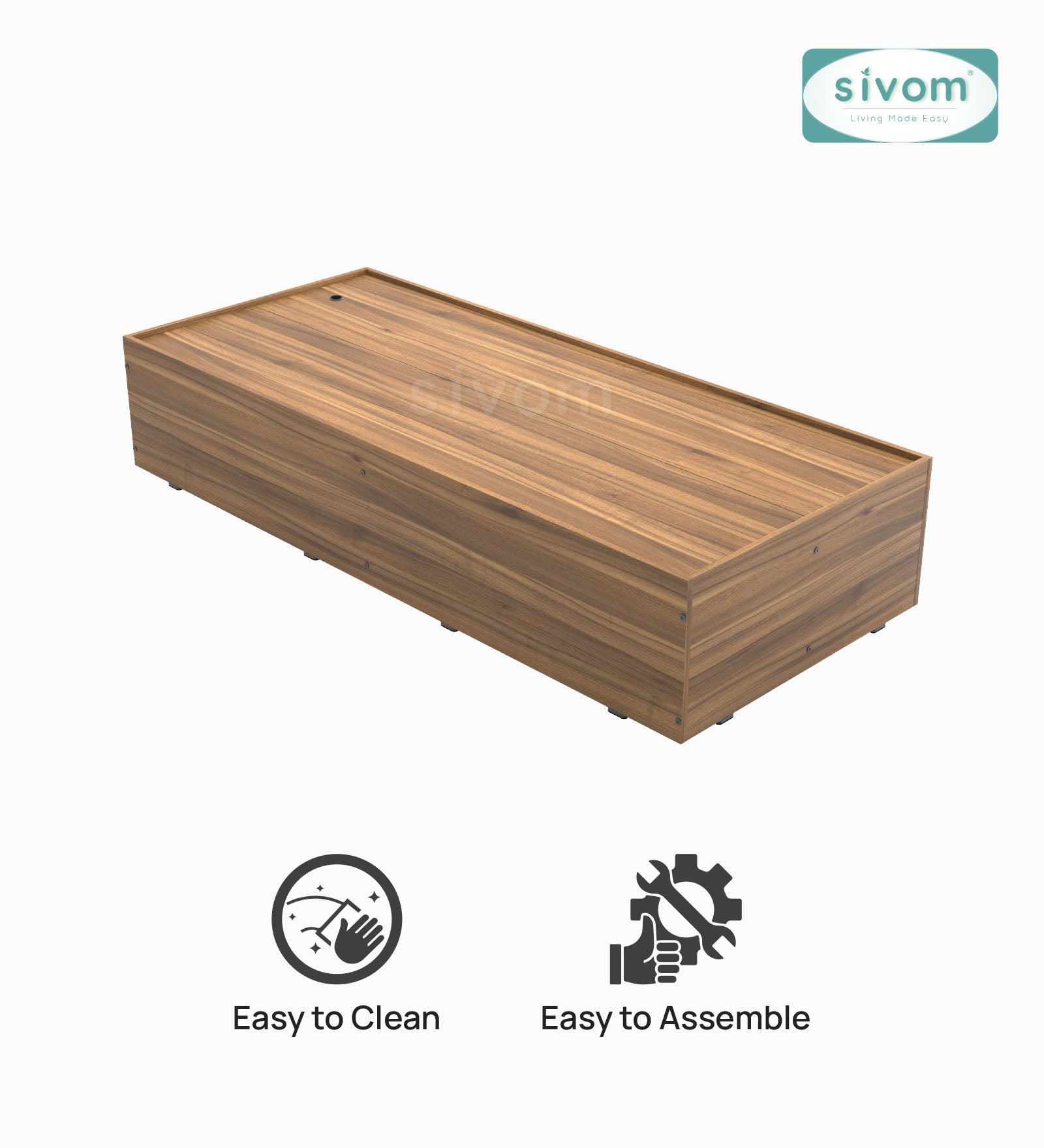 Sivom SIVOM Imperial Multipurpose Diwan/Single Bed with Storage Engineered Wood Single Box Bed for Modern Homes | Elegant Design & Premium Finish