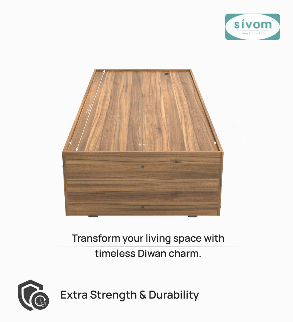 Sivom SIVOM Imperial Multipurpose Diwan/Single Bed with Storage Engineered Wood Single Box Bed for Modern Homes | Elegant Design & Premium Finish