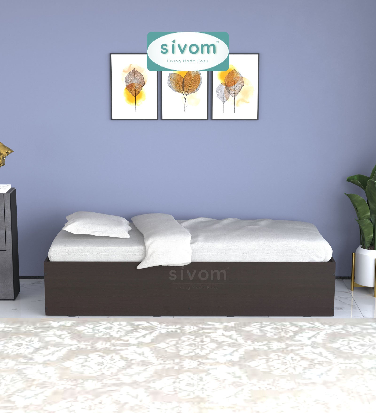 Sivom SIVOM Imperial Multipurpose Diwan/Single Bed with Storage Engineered Wood Single Box Bed for Modern Homes | Elegant Design & Premium Finish