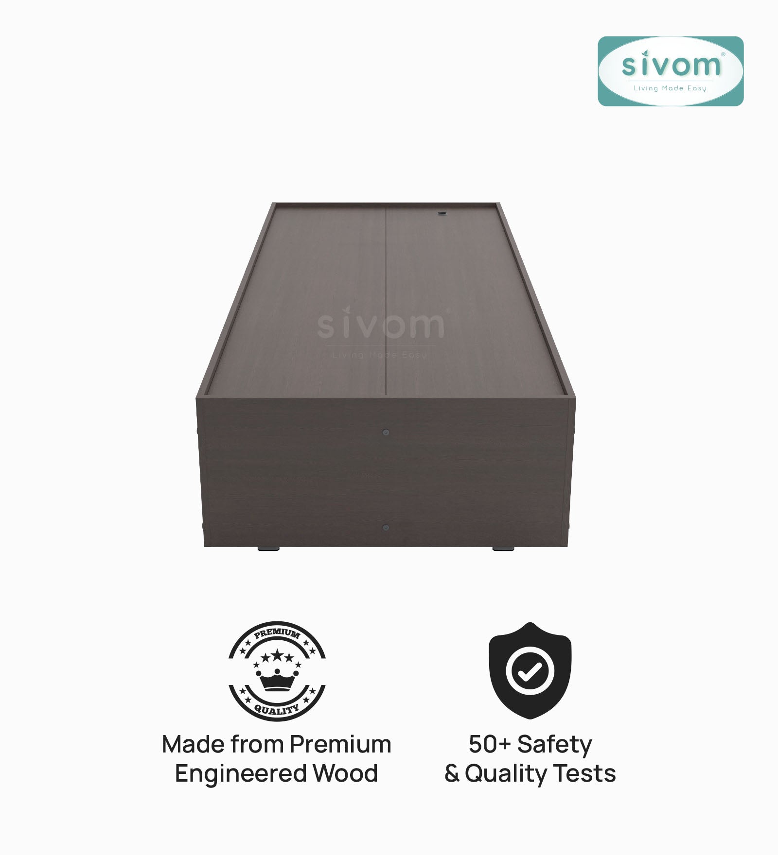 Sivom SIVOM Imperial Multipurpose Diwan/Single Bed with Storage Engineered Wood Single Box Bed for Modern Homes | Elegant Design & Premium Finish