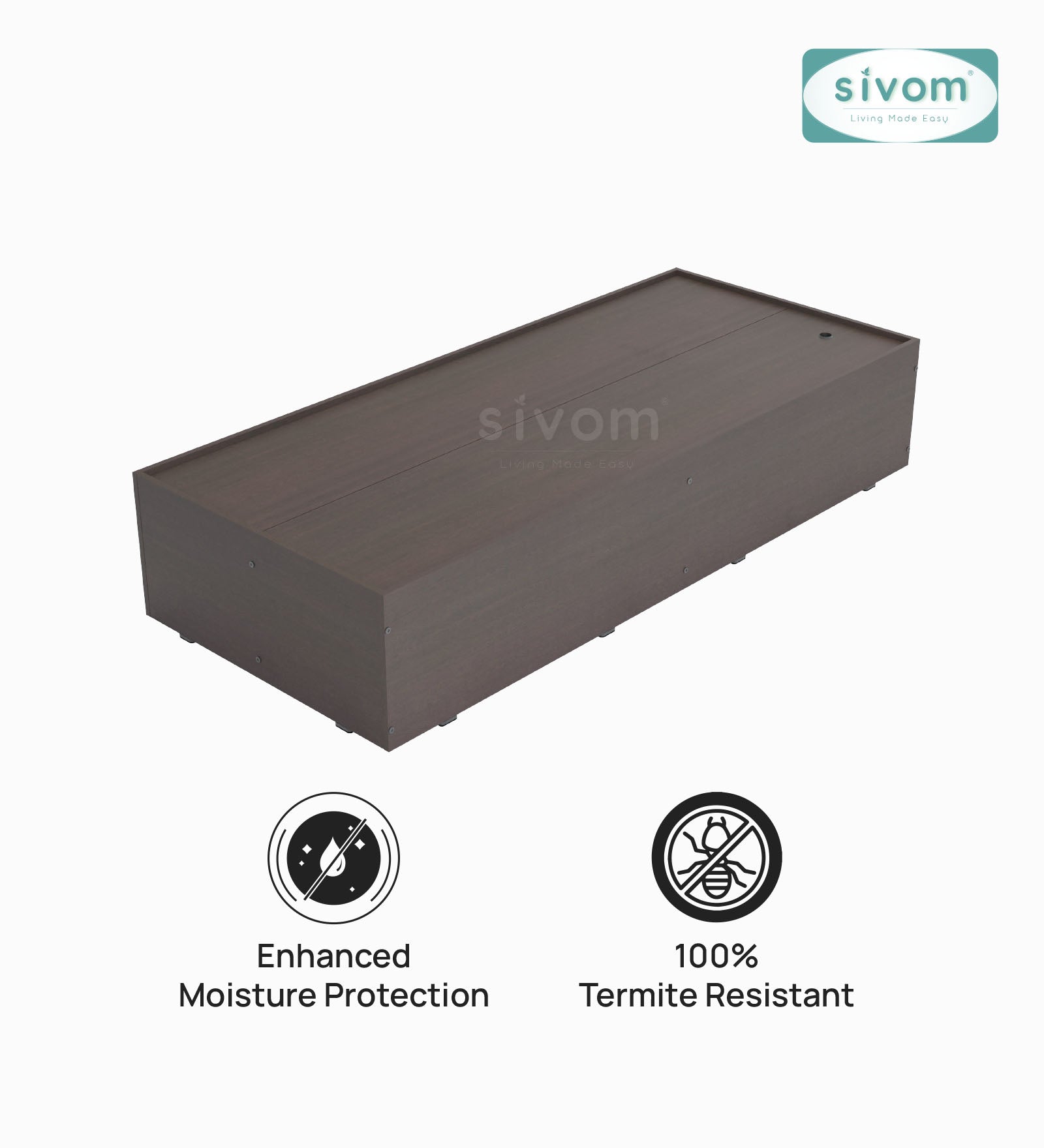 Sivom SIVOM Imperial Multipurpose Diwan/Single Bed with Storage Engineered Wood Single Box Bed for Modern Homes | Elegant Design & Premium Finish