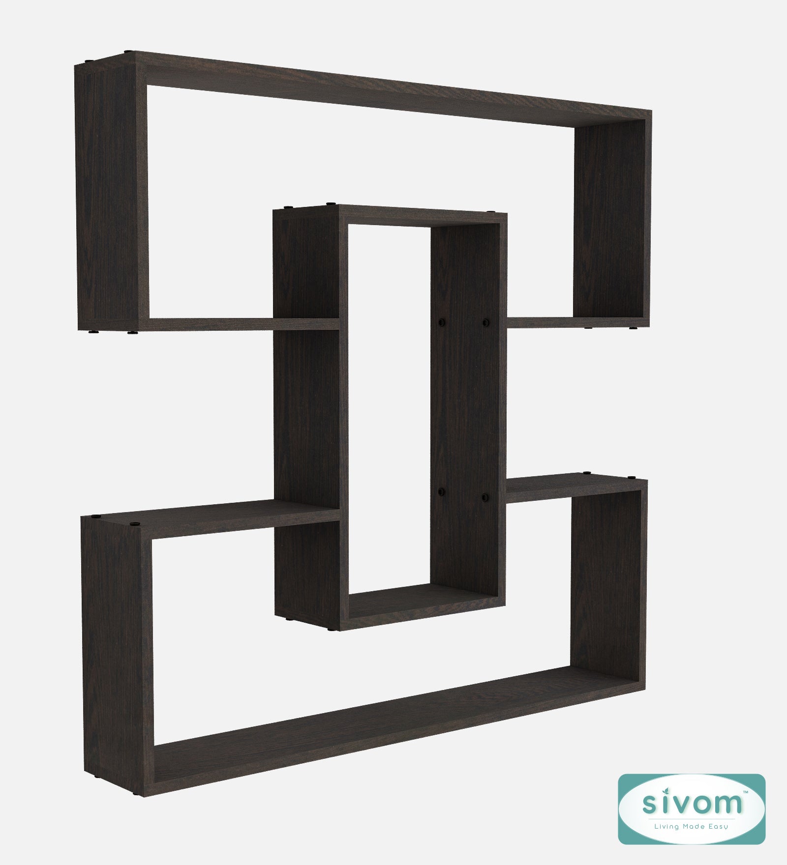 Sivom SIVOM MIZZ Multipurpose Modular Wall Racks/Shelves/Organiser/Décor Particle Board Wall Shelf (Number of Shelves - 6, ) for Modern Homes | Elegant Design & Premium Finish