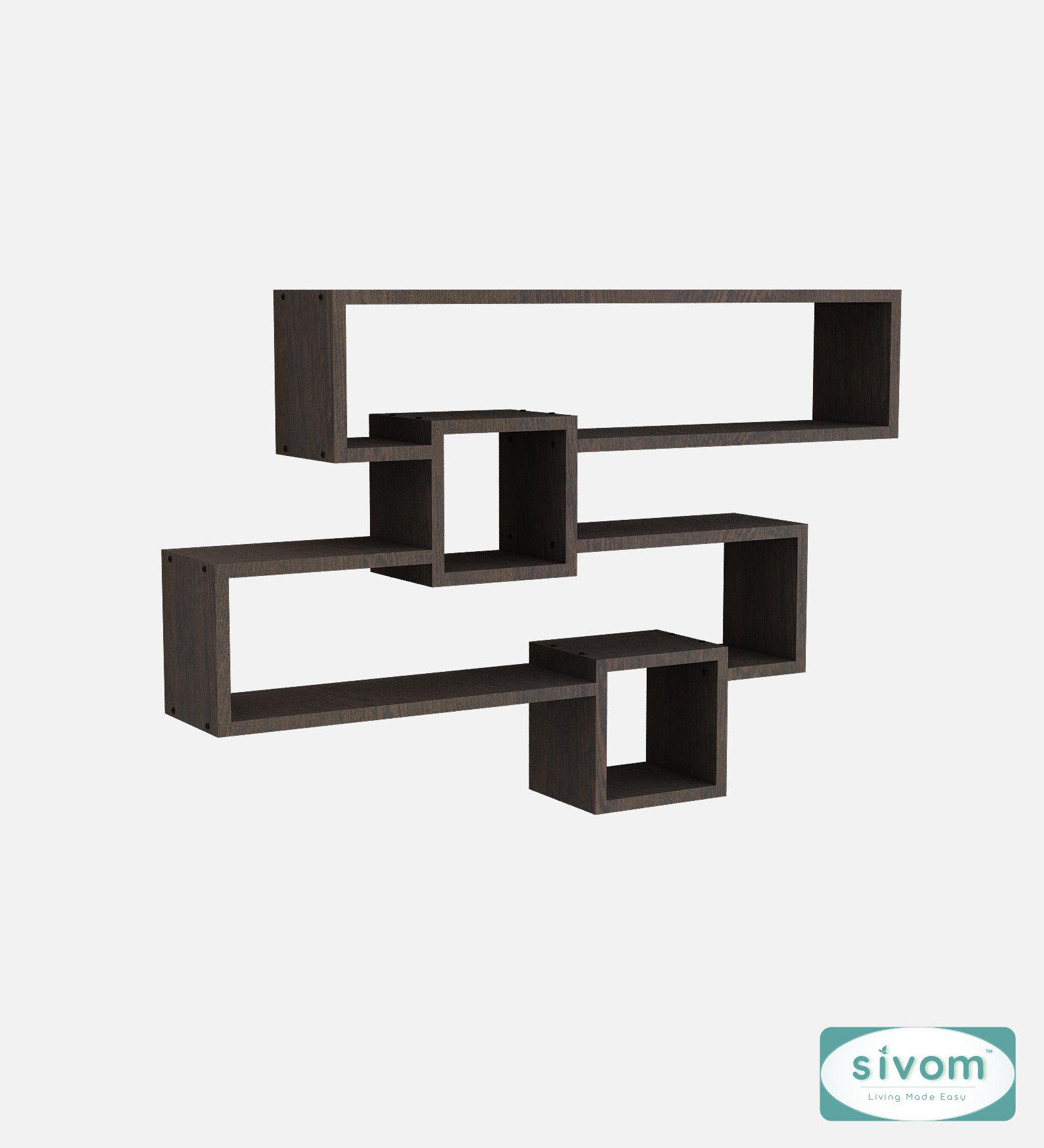 Sivom SIVOM CLAY Multipurpose Modular Wall Racks/Shelves/Organiser/Décor Particle Board Wall Shelf (Number of Shelves - 4, ) for Modern Homes | Elegant Design & Premium Finish