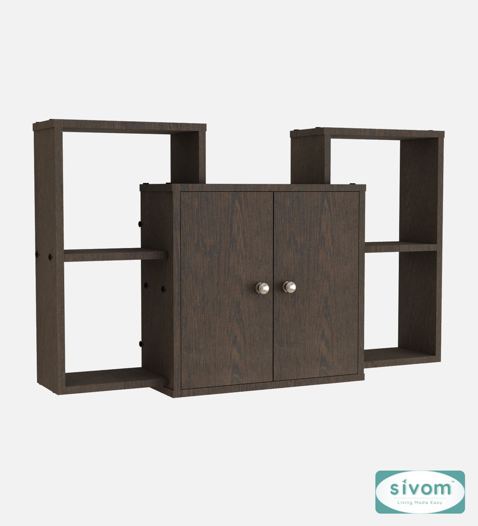 Sivom SIVOM WYDE Multipurpose Modular Wall Racks/Shelves/Organiser/Décor Particle Board Wall Shelf (Number of Shelves - 4, ) for Modern Homes | Elegant Design & Premium Finish