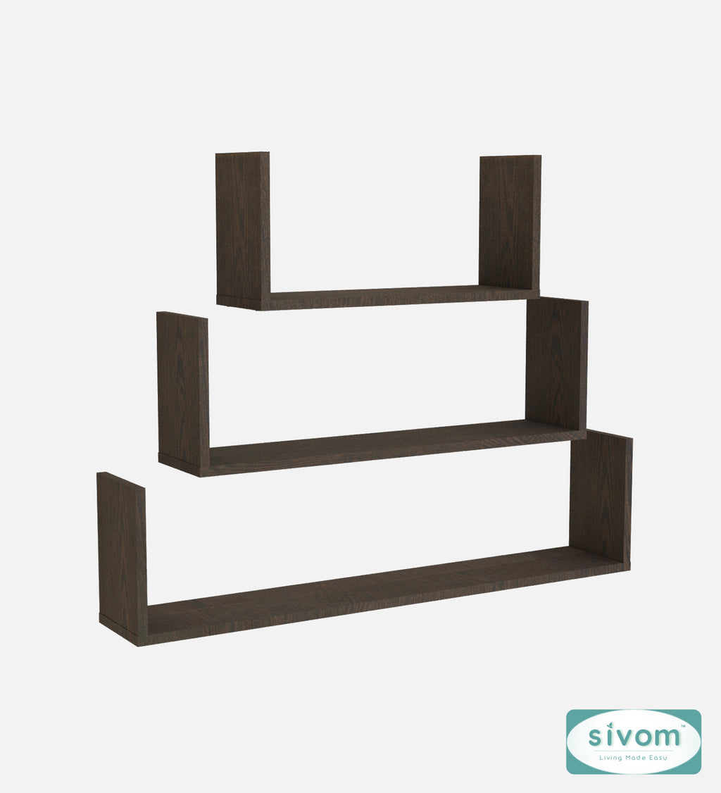 Sivom SIVOM KITE Multipurpose Modular Wall Racks/Shelves/Organiser/Décor Particle Board Wall Shelf (Number of Shelves - 3, ) for Modern Homes | Elegant Design & Premium Finish