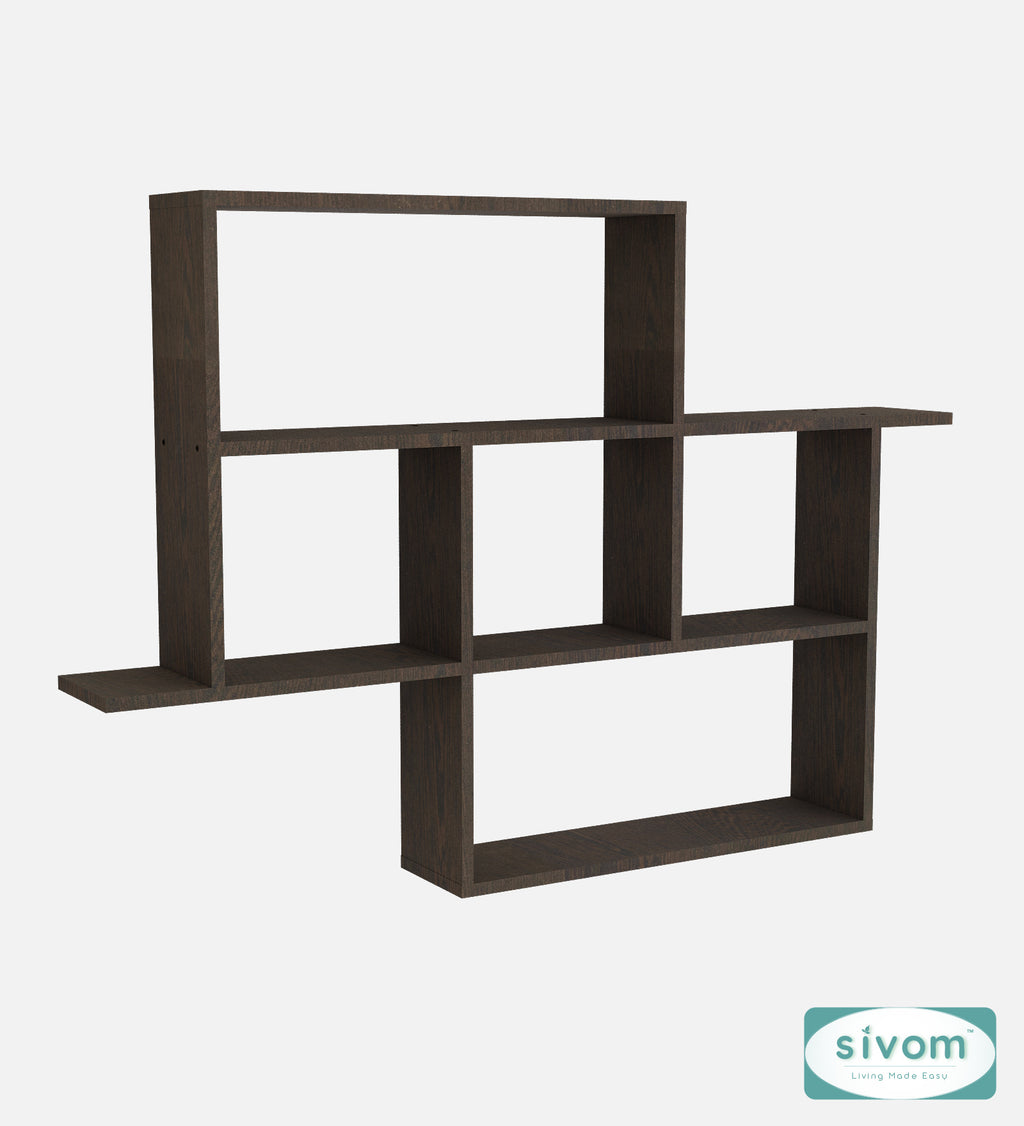 Sivom SIVOM CEDRIC Multipurpose Modular Wall Racks/Shelves/Organiser/Décor Particle Board Wall Shelf (Number of Shelves - 6, ) for Modern Homes | Elegant Design & Premium Finish