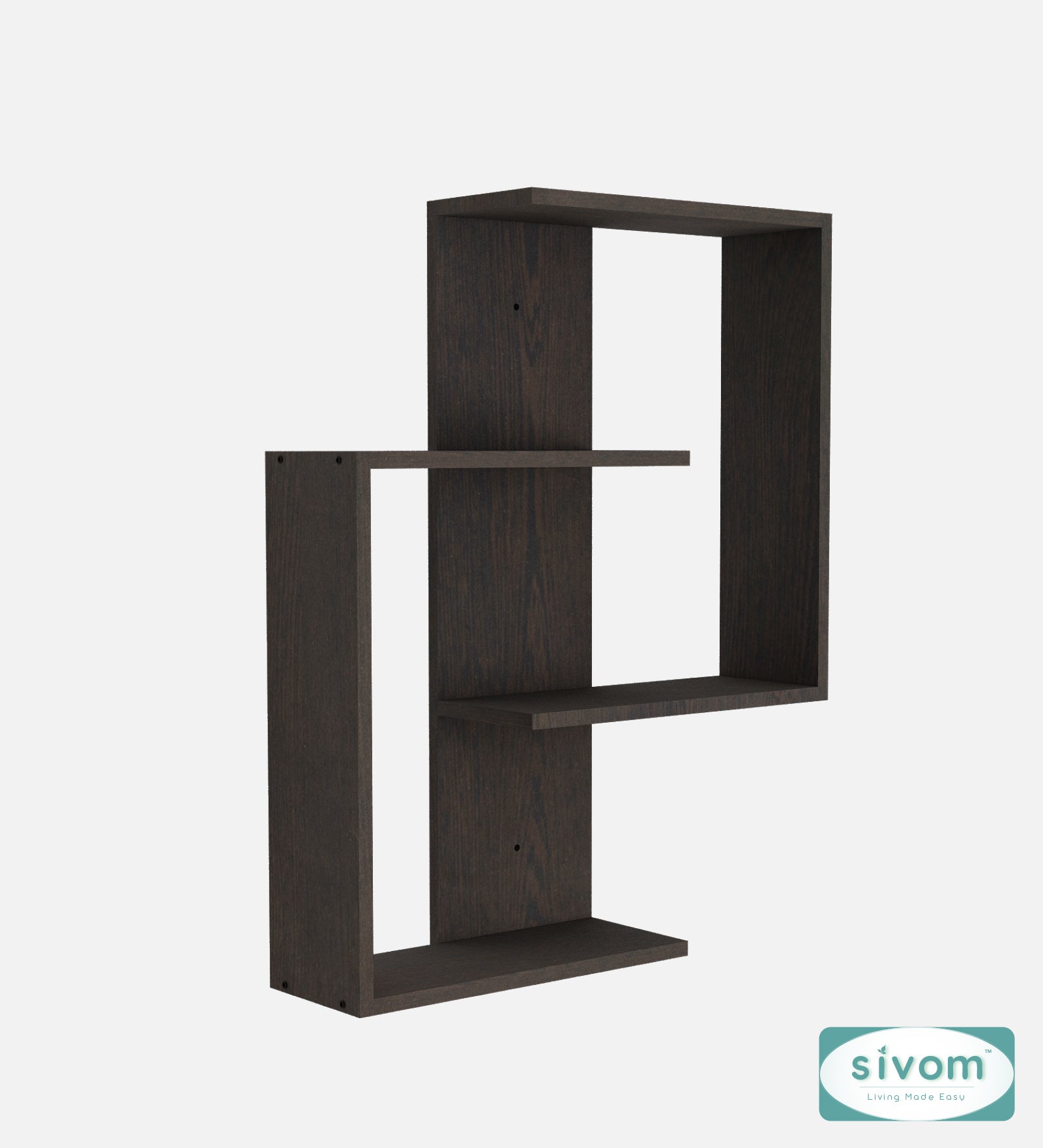 Sivom SIVOM ALEN Multipurpose Modular Wall Racks/Shelves/Organiser/Décor Particle Board Wall Shelf (Number of Shelves - 4, ) for Modern Homes | Elegant Design & Premium Finish