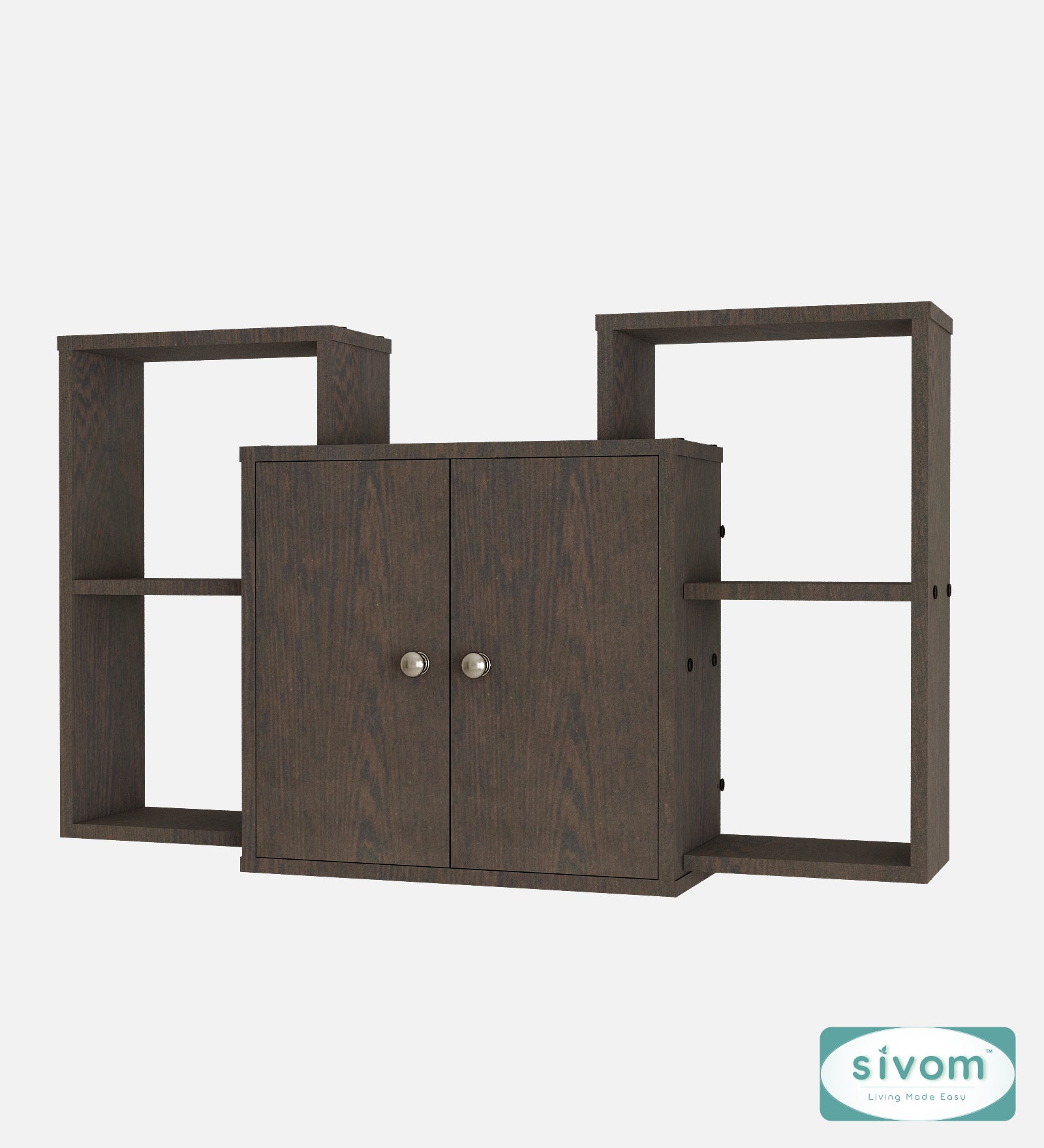 Sivom SIVOM WYDE Multipurpose Modular Wall Racks/Shelves/Organiser/Décor Particle Board Wall Shelf (Number of Shelves - 4, ) for Modern Homes | Elegant Design & Premium Finish