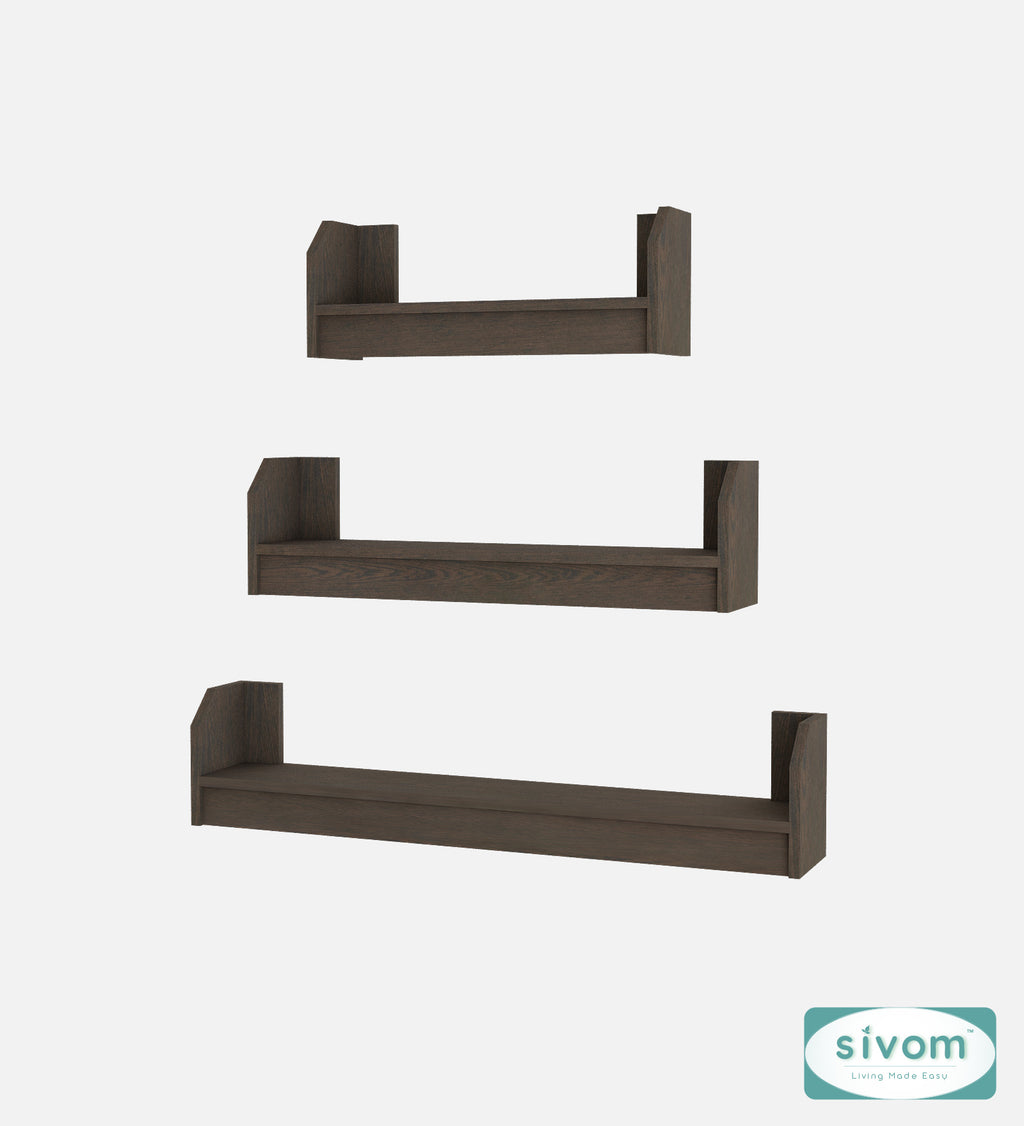 Sivom SIVOM REMI Multipurpose Modular Wall Racks/Shelves/Organiser/Décor Particle Board Wall Shelf (Number of Shelves - 3, ) for Modern Homes | Elegant Design & Premium Finish