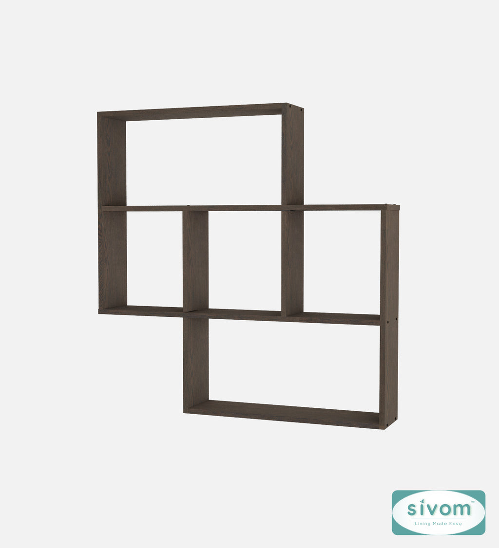 Sivom SIVOM RETICA Multipurpose Modular Wall Racks/Shelves/Organiser/Décor Particle Board Wall Shelf (Number of Shelves - 5, ) for Modern Homes | Elegant Design & Premium Finish