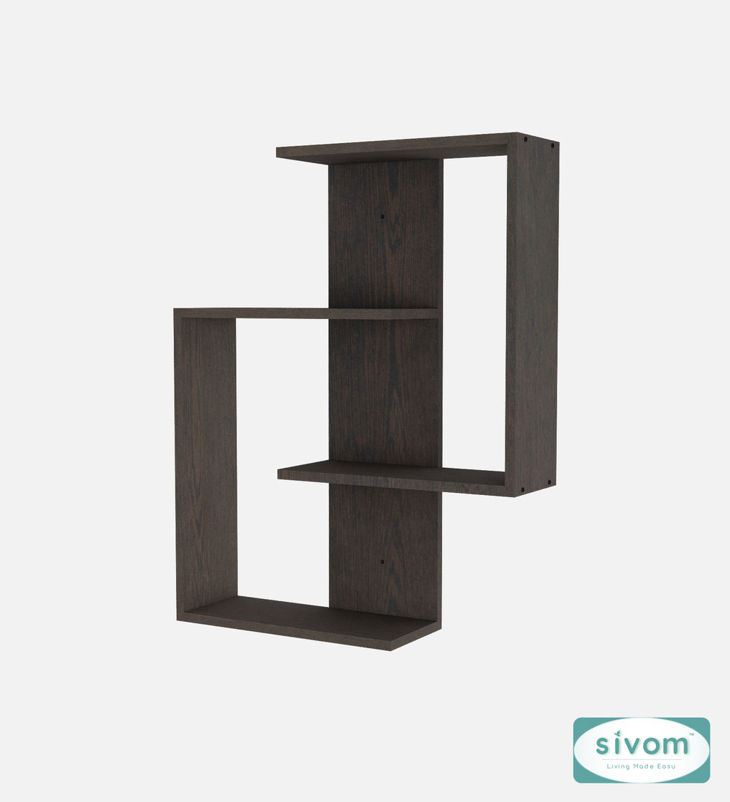Sivom SIVOM ALEN Multipurpose Modular Wall Racks/Shelves/Organiser/Décor Particle Board Wall Shelf (Number of Shelves - 4, ) for Modern Homes | Elegant Design & Premium Finish