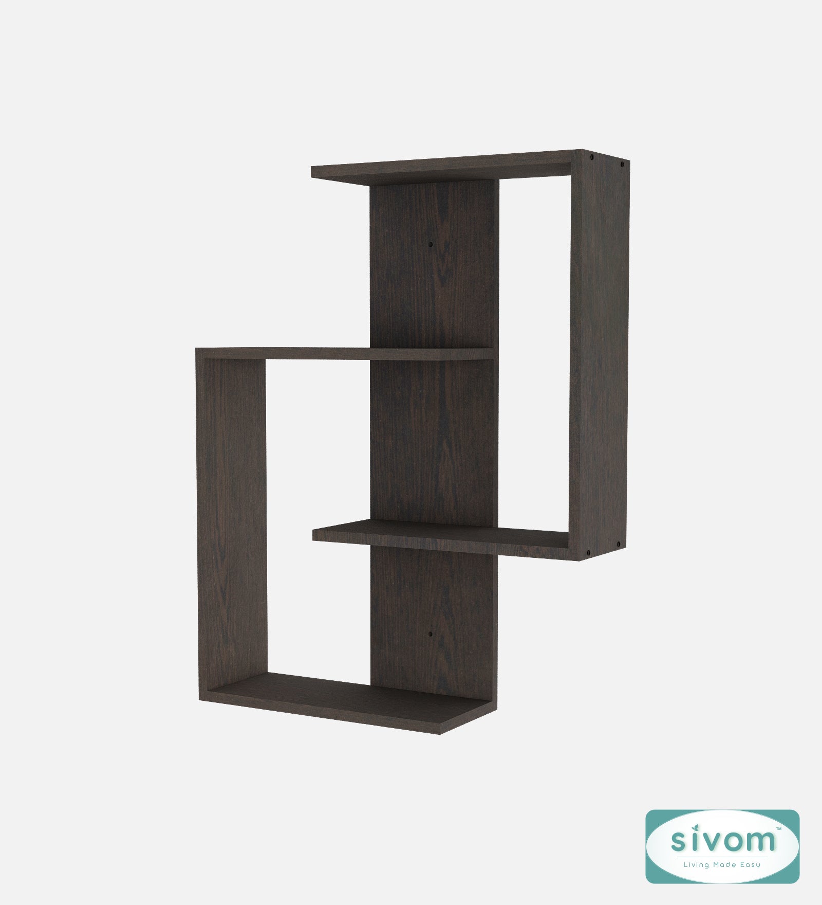 Sivom SIVOM ALEN Multipurpose Modular Wall Racks/Shelves/Organiser/Décor Particle Board Wall Shelf (Number of Shelves - 4, ) for Modern Homes | Elegant Design & Premium Finish