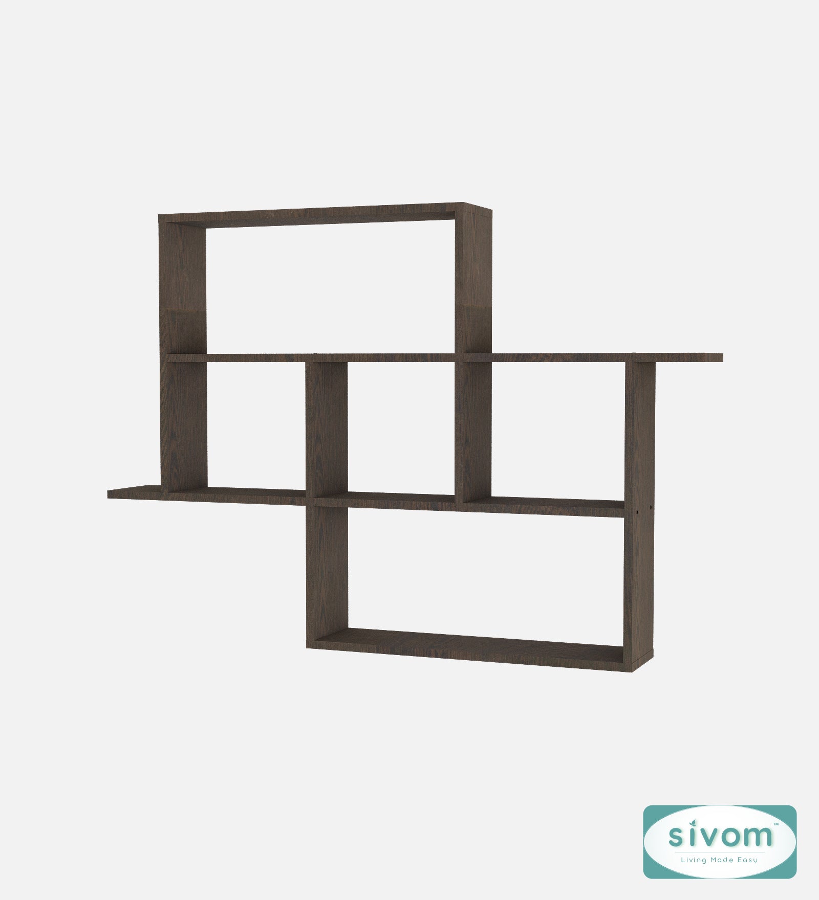 Sivom SIVOM CEDRIC Multipurpose Modular Wall Racks/Shelves/Organiser/Décor Particle Board Wall Shelf (Number of Shelves - 6, ) for Modern Homes | Elegant Design & Premium Finish